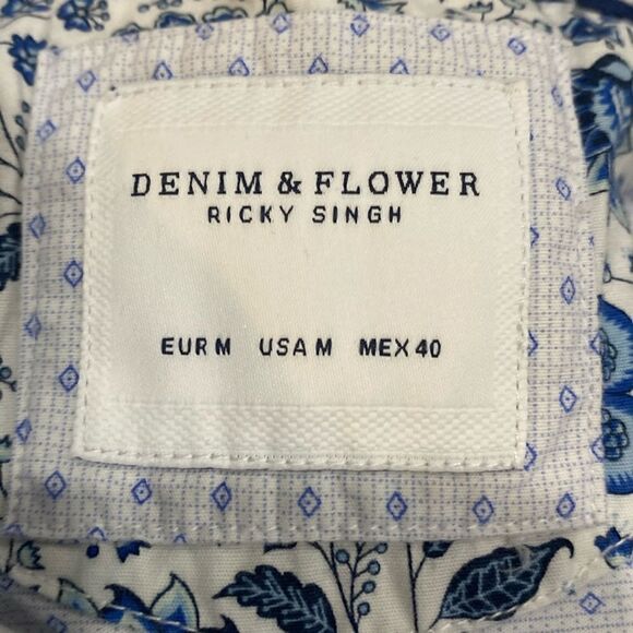 D & F Ricky Singh Mens Button Down Long Sleeve Like New Size Medium - Picture 4 of 6